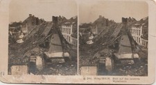 STEREO VINTAGE PRINT PHOTOGRAPH - WW1 AFTER BOMBARDMENT KRIEG GERMANY