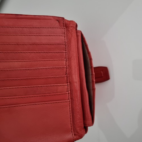 Nancybird Cherry Red Leather Bi-Fold Wallet 28 Card Slots Wallet - Picture 7 of 24