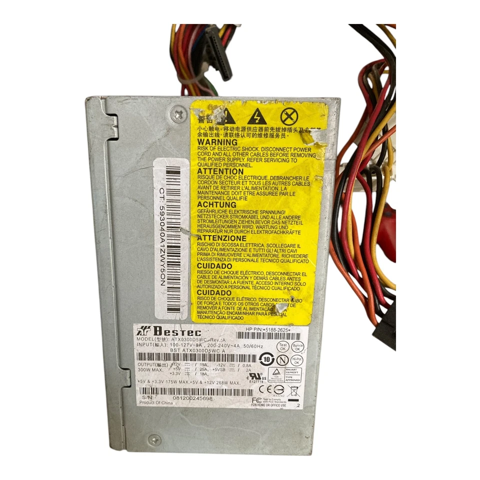 Bestec ATX0400D5WC Rev A 400W Power Supply 100-240V Input, 50-60Hz  Fully Tested - Image 2 of 4