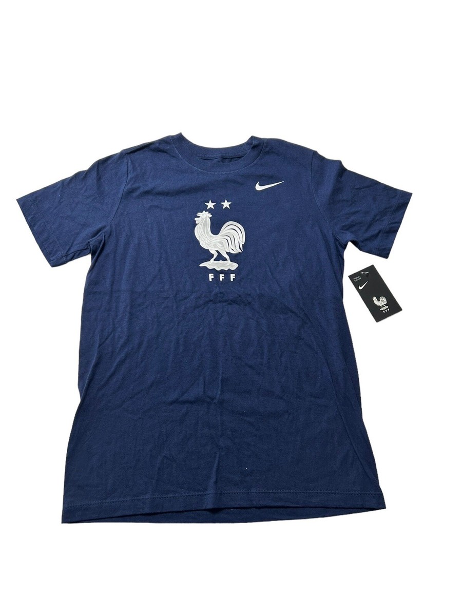NEW Nike Tee France FFF Soccer Football Navy Blue T-shirt Women's