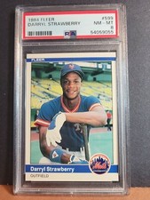 1984 FLEER #599 DARRYL STRAWBERRY RC METS PSA 8