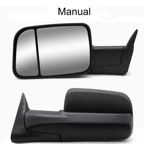 Pair Manual Fold Tow Mirrors For 1994-2001 Dodge Ram 1500 2500 3500 Telescoping
