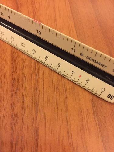 Engineers 12” Triangular Scale No. 241P Germany - Picture 2 of 3
