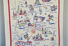 Vintage ARIZONA STATE TABLECLOTH Souvenir 37" x 30" White Cotton MID CENTURY — photo 4
