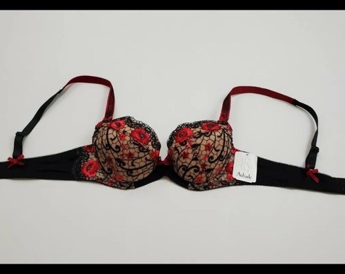 Aubade Paris Fievre Andalouse QC18 Padded Underwired Plunge Bra Lingerie Sz 32E - Picture 4 of 10
