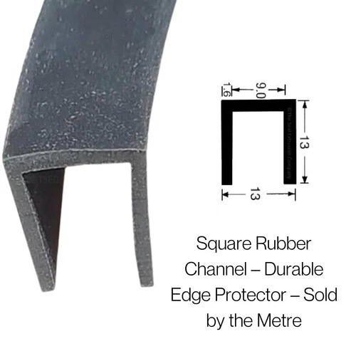Rubber U Channel Edging Trim Seal Square 13mm x 13mm
