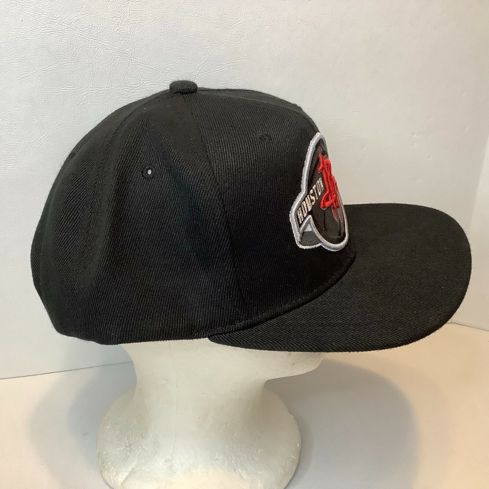 Houston Rockets Basketball Ball Cap Hat Snapback Black Mitchell & Ness