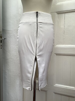 Sophia Kokosalaki Off White Straight Pencil Front Zip Vintage Rock Gr.40 / UK8