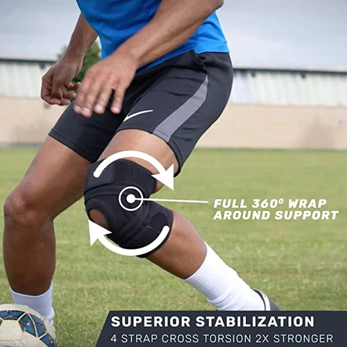 Knee Brace Compression Sleeve Joint Support Open Patella Stabilizer Wrap Straps - Picture 15 of 32