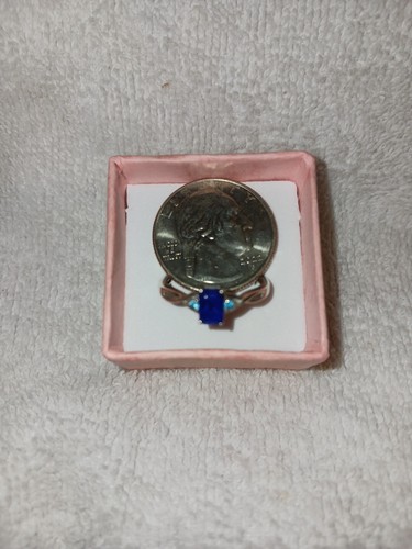 Size 6 Small Sterling Ring Octagon Tanzanian Blue Spinel Neon Apatite (DF) (677) - Picture 4 of 13