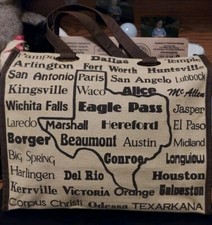 GUC - 11" X 13" - Texas - Canvas Zippered Tote