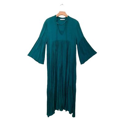 pull and bear green dress PULL&BEAR. Green dress with ruffled sleeves Tl – Hibuy market main image 0