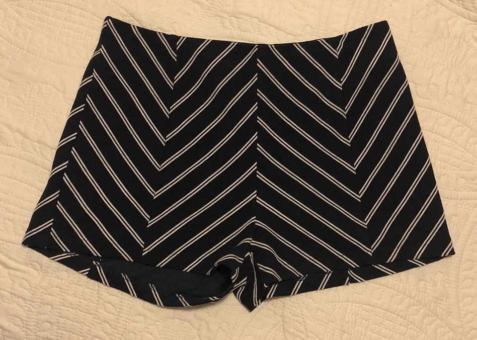 Ya Los Angeles Shorts Women’s Large Navy & White Side Zipper 18057 - Image 4 of 4