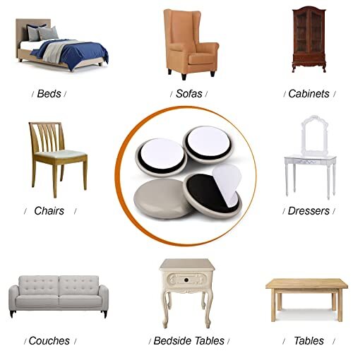 24Pcs Furniture Moving Kit Sliders Coasters for Carpet and Hardwood