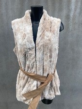 New Without Tags Gelco Body Warmer Faux Fur Beige With Belt Size 18