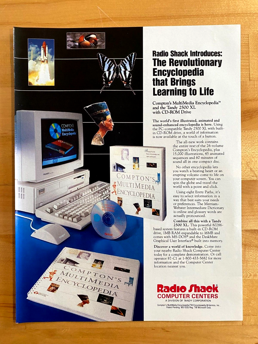 1990 Ad Radio Shack Tandy 2500 XL with CD ROM Drive | eBay