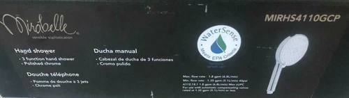 Mirabella MIRHS4110GCP Polished Chrome 1.8 GPM Multi Function Hand Shower - Picture 3 of 3