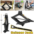 2 Tonne Vehicle Scissor Jack Steel Black Hand with Spanner Compact Manual Lift