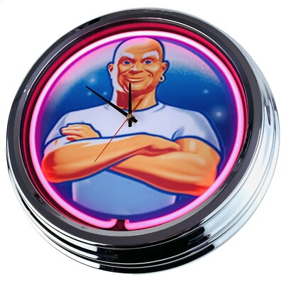 N-0627 Wanduhr ''Meister Proper'' Küche Esszimmer Neonuhr Wohnzimmer Büro Uhr