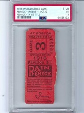 1916 World Series Clinching Game 5 Ticket Stub Babe Ruth 2ND Title PSA