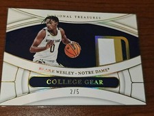 2022-23 National Treasures Collegiate Jersey Blake Wesley 2/5 college gear
