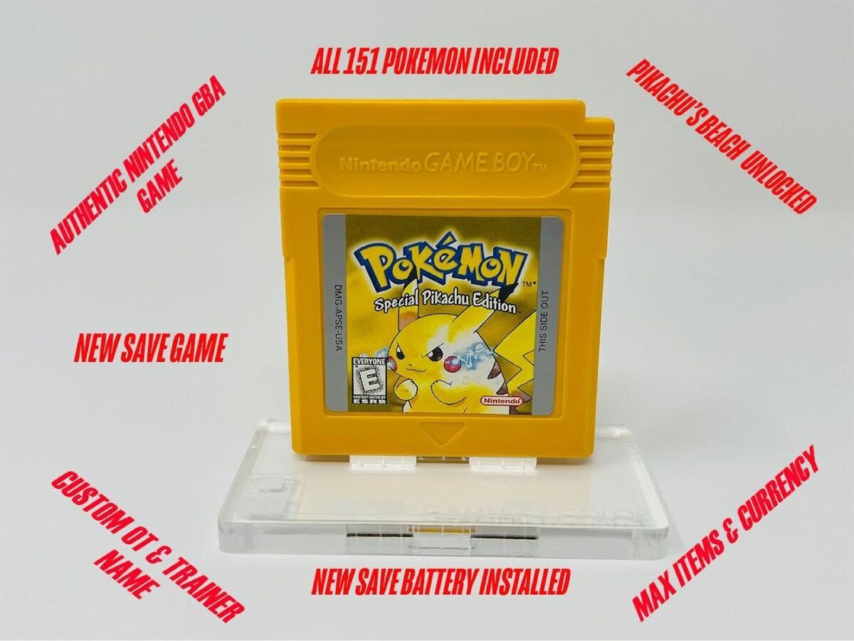 Pokemon Yellow Pikachu Enhanced | ALL 151 Original Pokemon with all items