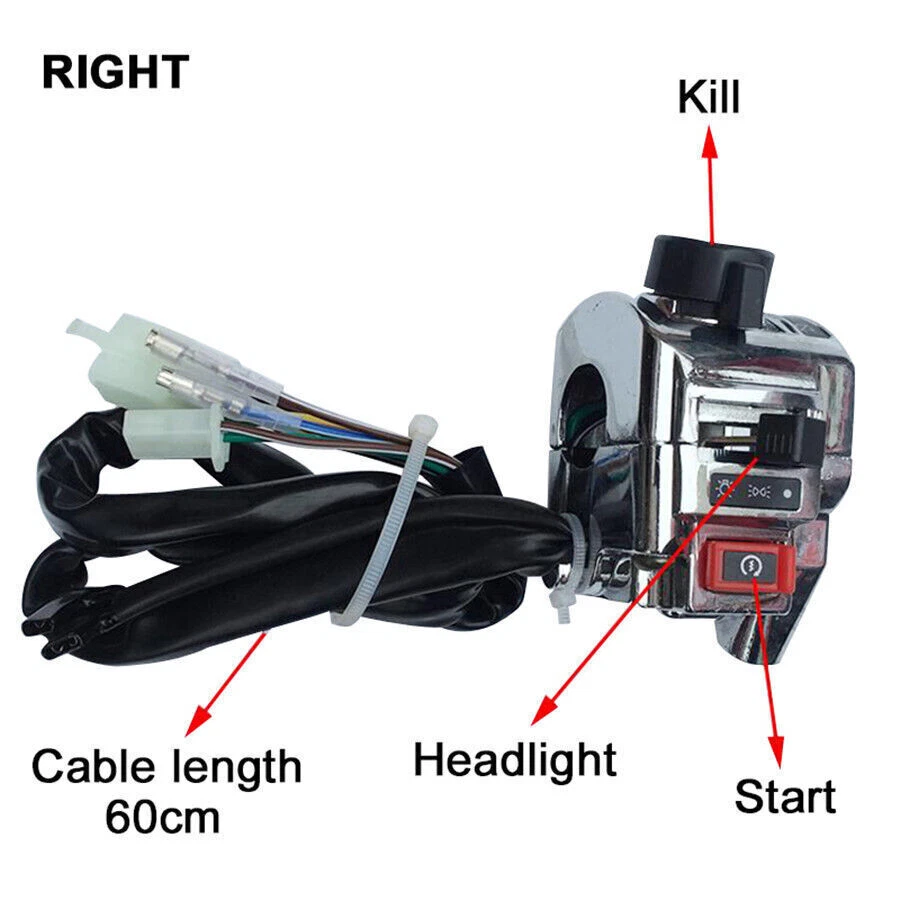 1 Pair Motorcycle 7/8" Handlebar Control Horn Turn Signal Light Switch For Honda - Image 3 of 4