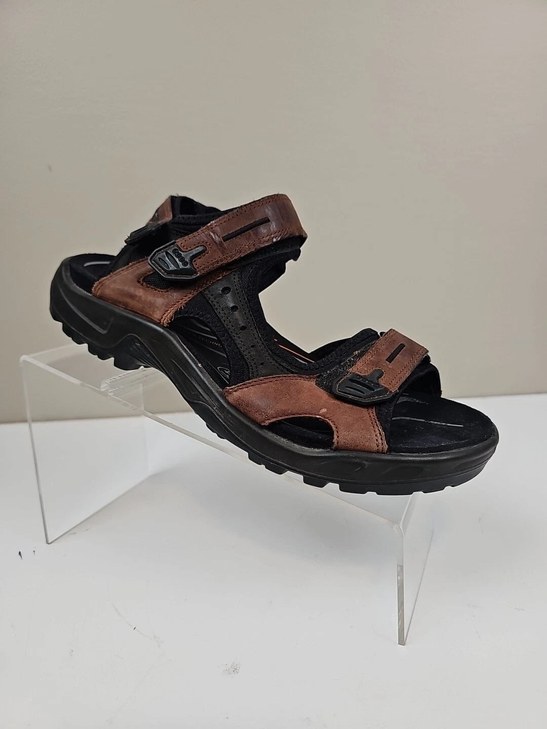 Sandali Ecco Yucatan uomo taglia EU 41 US 7 7 5 pelle marrone escursionismo passeggio