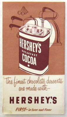 1953 HERSHEY'S CHOCOLATE 9 FAMOUS RECIPES BOOKLET COCOA BREAKFAST USA DRINK
