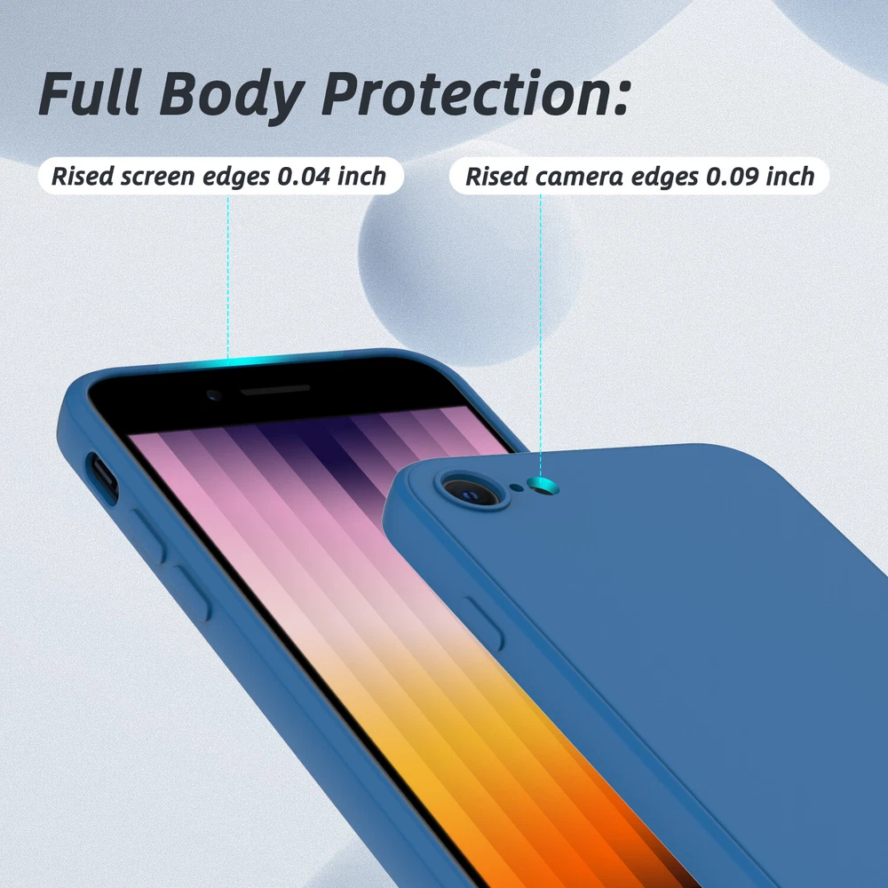 Phone Case For iPhone 7 8 SE 2nd 3rd 2022/2020 Liquid Silicone Screen Protector Phone Case For iPhone 7 8 SE 2nd 3rd 2022/2020 Liquid Silicone Screen Protector