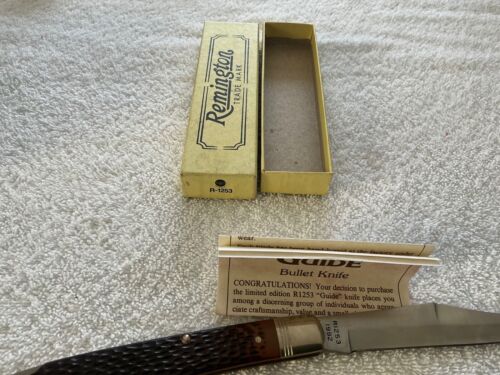 1992 Remington One R1253 Guide Bullet Knife Folding Pocket Delrin Handle New - Picture 12 of 24