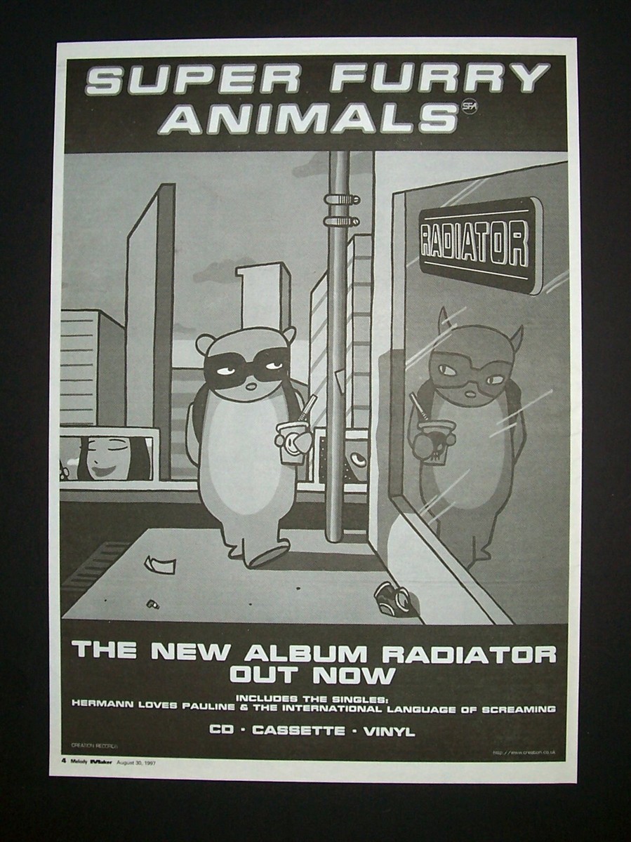 Super Furry Animals Radiator 1997 Poster Type Ad, Promo