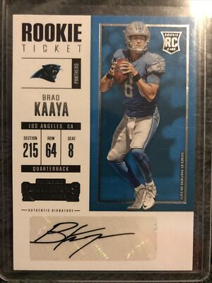 Brad Kaaya 2017 Panini Contenders Rookie Ticket Auto #101 Carolina Panthers