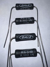 DALE 2.15 ohm 5 Watt 1  Wire Wound Resistors New Lot of 4 DALE RS-5-69