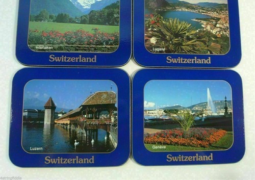 Bucherer of Switzerland Set of 6 Scenic Switzerland Coasters Corkback in Box - Picture 4 of 5