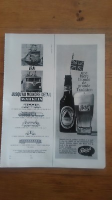 OLD ADVERT PUB - BASS beer back duck duck champagne - reality 1950