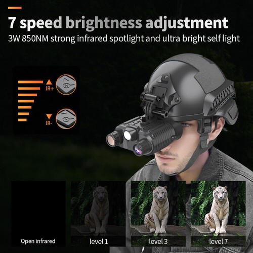 NV8161 Night Vision Binoculars 8X Zoom Head-mounted 4K Telescope IR/white Light - Picture 4 of 22