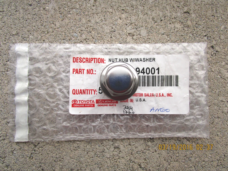 10 - 14 LEXUS HYBRID RX450H 3.5L 6Cyl PORCA DE RODA DE LIGA CROMADA COM ARRUELA NOVA - Imagem 3 de 4