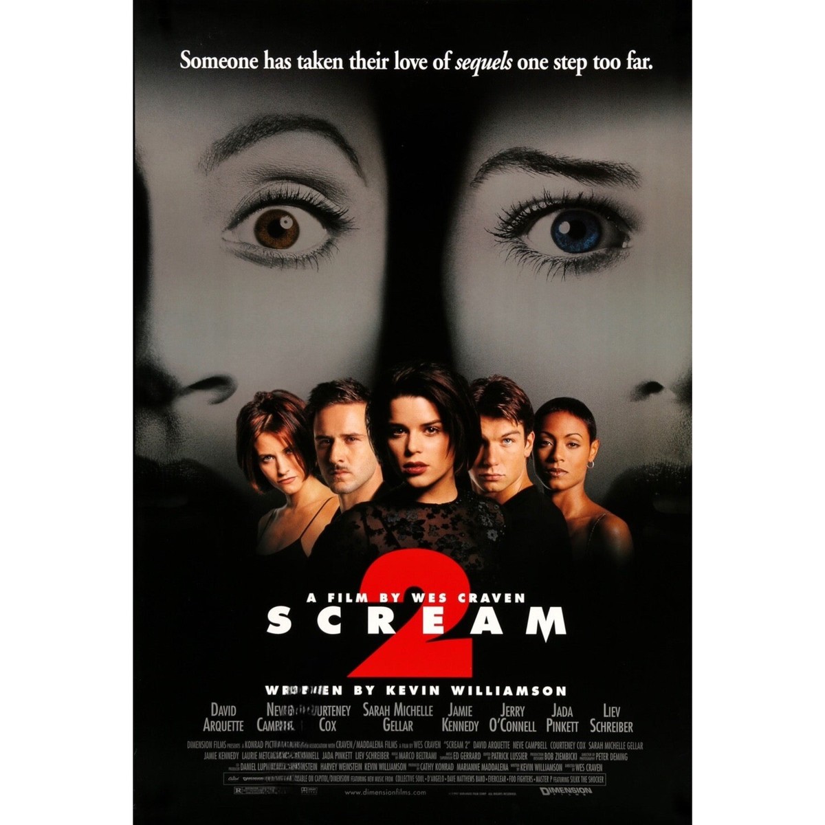Scream 2 1997 Original One Sheet Poster 27” x 41” Silver Rolled