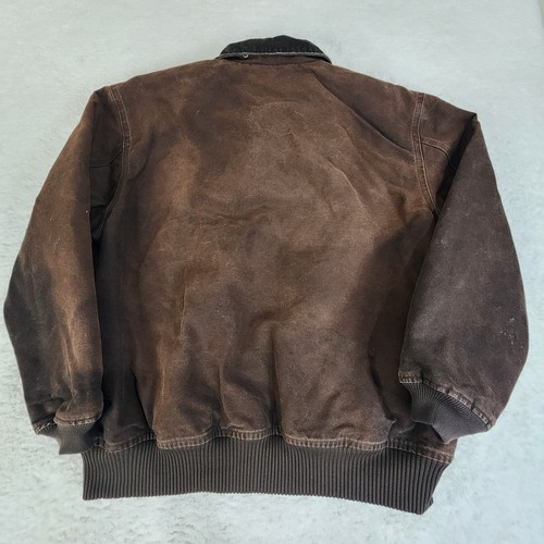 Carhartt Mens Detroit Bankston Bomber Jacket Size 2XL Dark Brown Quilt Lined - Picture 10 of 21
