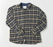 Weatherproof Men’s XL Vintage Button Up Plaid Flannel Long Sleeve Shirt Brown