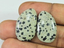 25.20Cts. Natural Dalmation Jasper 15mm X 25mm each Cabochon Match Pair m761