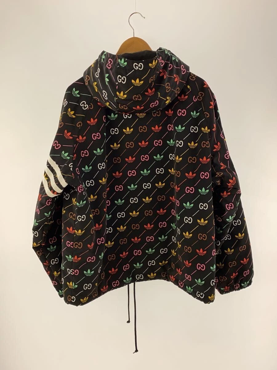 GUCCI Felpa con Cappuccio Zip 50 Poliestere Nero Motivo Totale 722262 ZALCI Usata