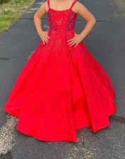 Sherri Hill red pageant dress little girl size 12, runs smaller, new with tags