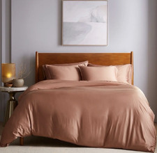 Queen Pink Solid 2pc Duvet Cover Bedding Set w/ Pillowcase Adults Bedroom