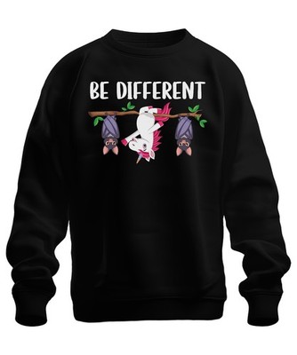 Einhorn Fledermaus Be Different Autismus Statement Spruch Lustig Unisex Sweatshi