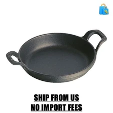 Staub Cast Iron 4.5-inch, Round, Mini Gratin Baking Dish, Black Matte
