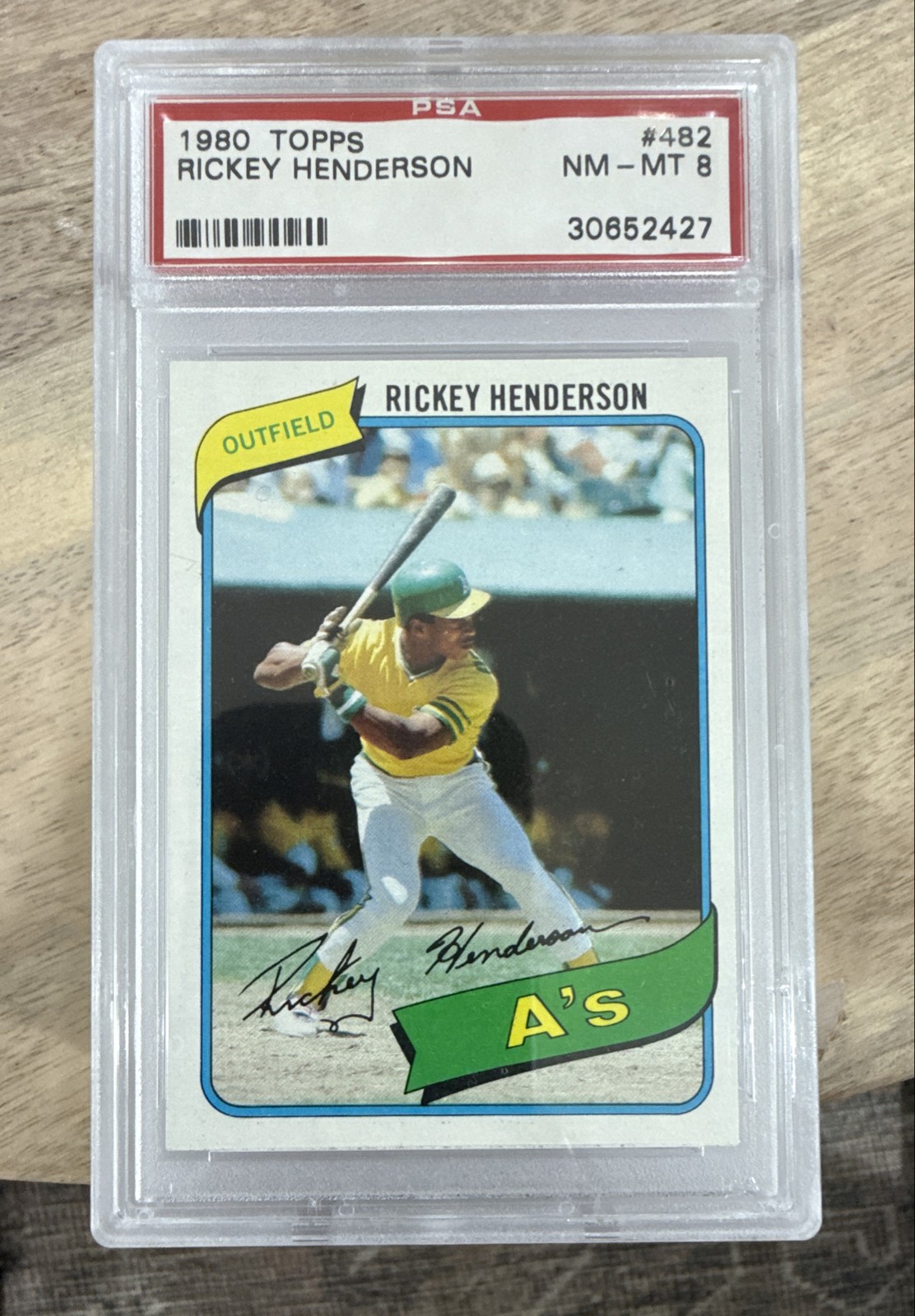 1980 Topps - Rickey Henderson #482 (RC) PSA 8 Athletics