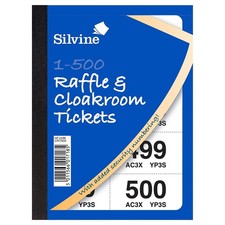 Silvine Raffle Garderobe Tickets Buch Sicherheit Nummerierung 1-500 CRT500 Neu