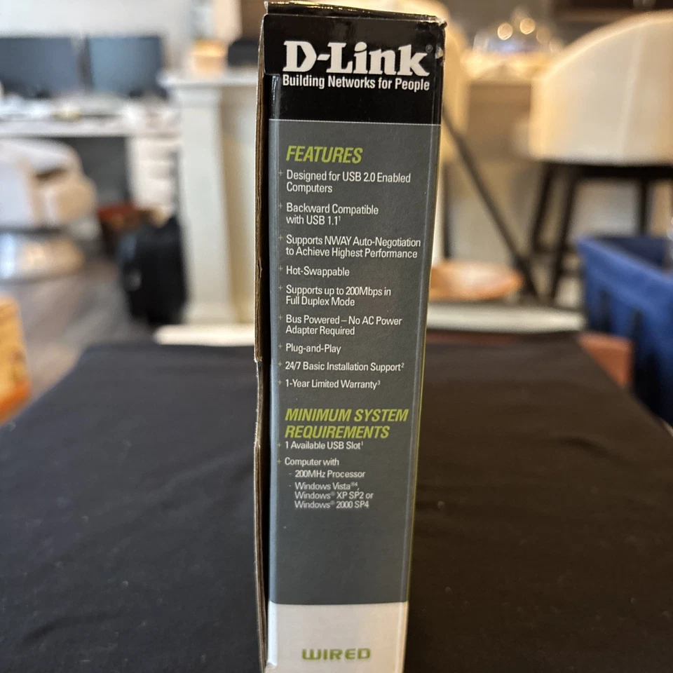D-Link DUB-E100 USB 2.0 Fast Ethernet Adapter H/W Ver.:B1 Genuine New Sealed #1 - Image 4 of 4